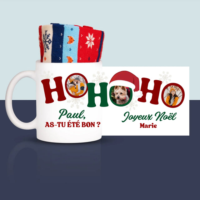 Le Collage Photo: Ho Ho Ho - Chaussettes D'Hiver Dans Une Tasse