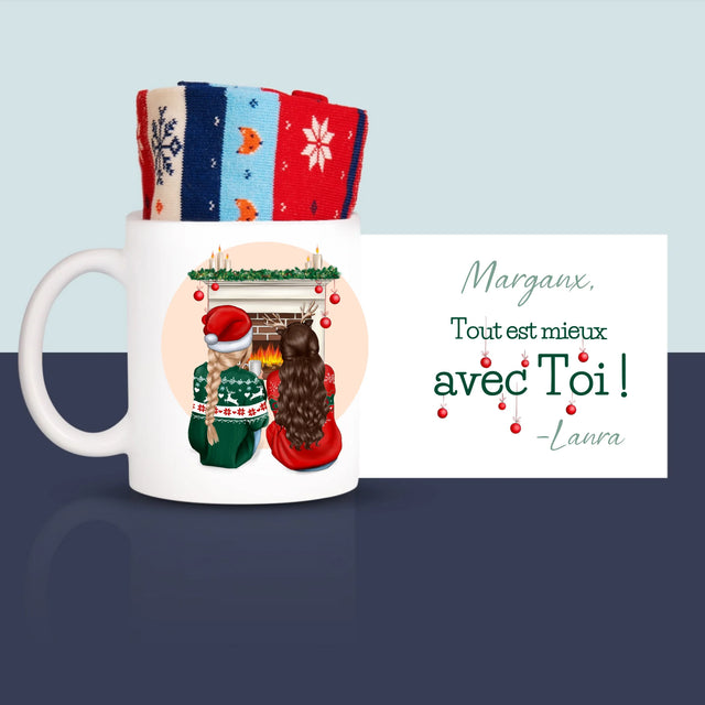 La Création Du Personnage: Les Meilleures Amies À Noël - Chaussettes D'Hiver Dans Une Tasse