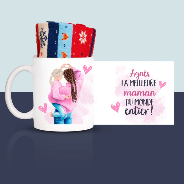 La Création Du Personnage: La Meilleure Maman Du Monde - Chaussettes D'Hiver Dans Une Tasse