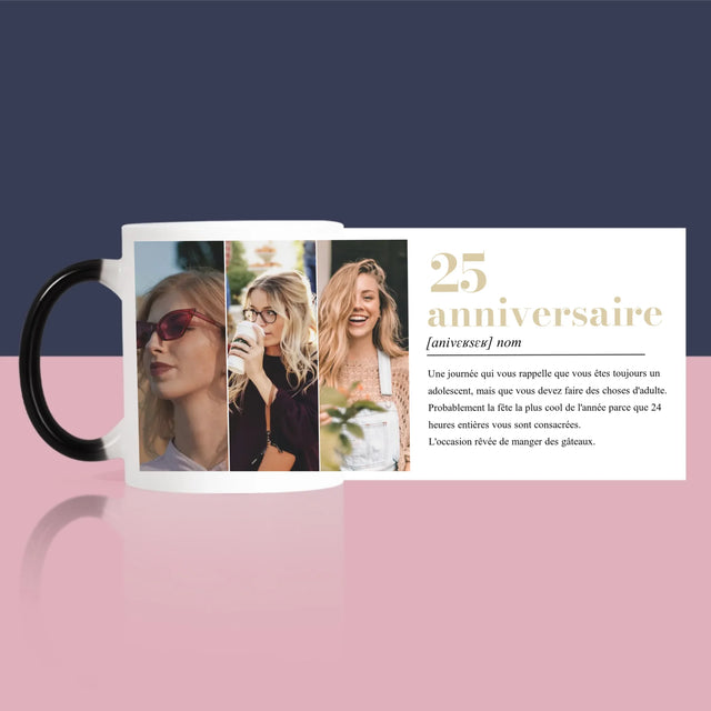 Le Collage Photo: 25E Anniversaire Définition - Le Mug