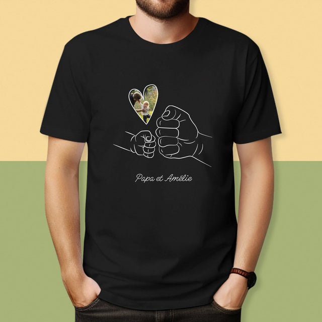 Photo Et Texte: Papa Enfant Main - T-Shirt Pour Hommes