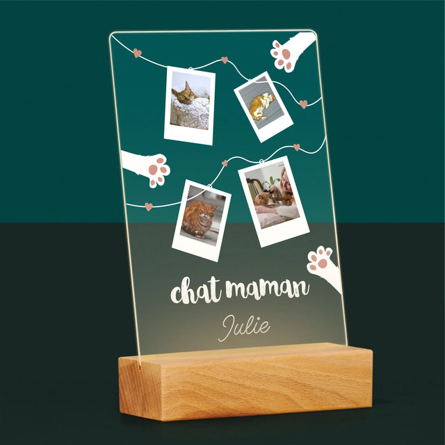 Le Collage Photo: Chat Maman Polaroïds - Impression Sur Verre Acrylique 