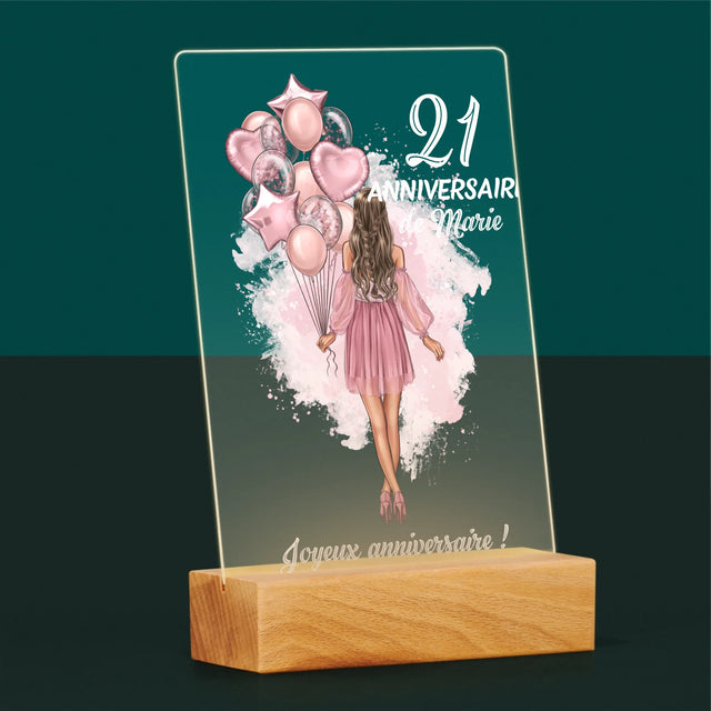 La Création Du Personnage: Anniveraire Ballons - Impression Sur Verre Acrylique 