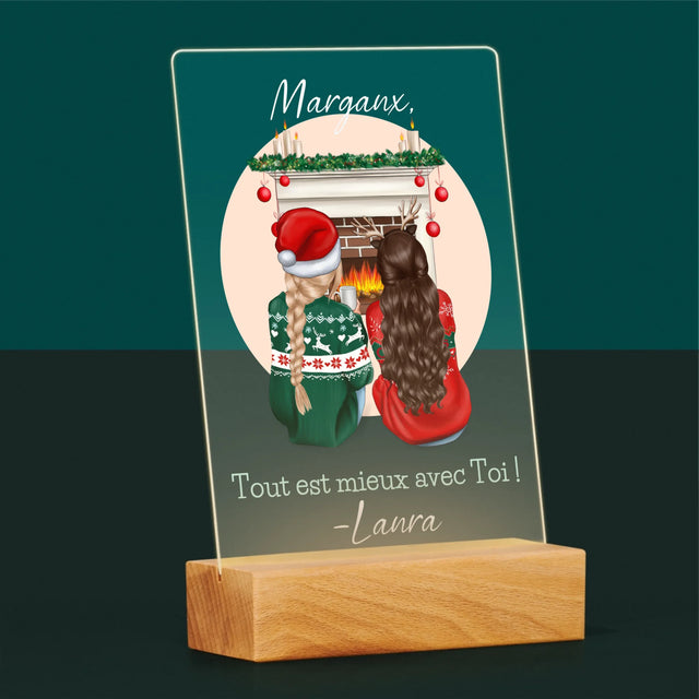 La Création Du Personnage: Les Meilleures Amies À Noël - Impression Sur Verre Acrylique 