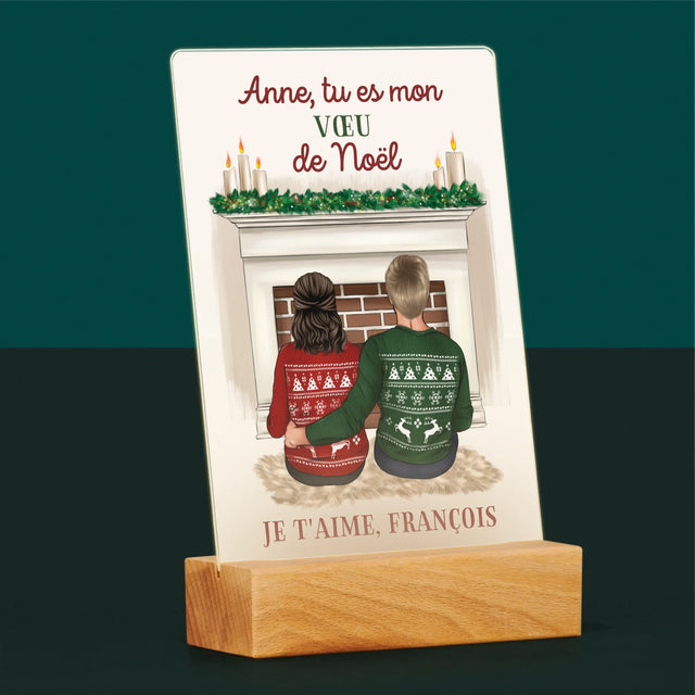 La Création Du Personnage: Couple De Noël - Impression Sur Verre Acrylique 
