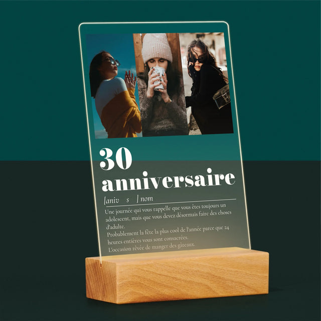 Le Collage Photo: 30E Anniversaire, Définition - Impression Sur Verre Acrylique 