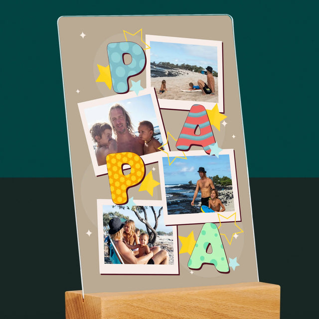 Collage Photo:  Lettres Papa - Impression Sur Verre Acrylique