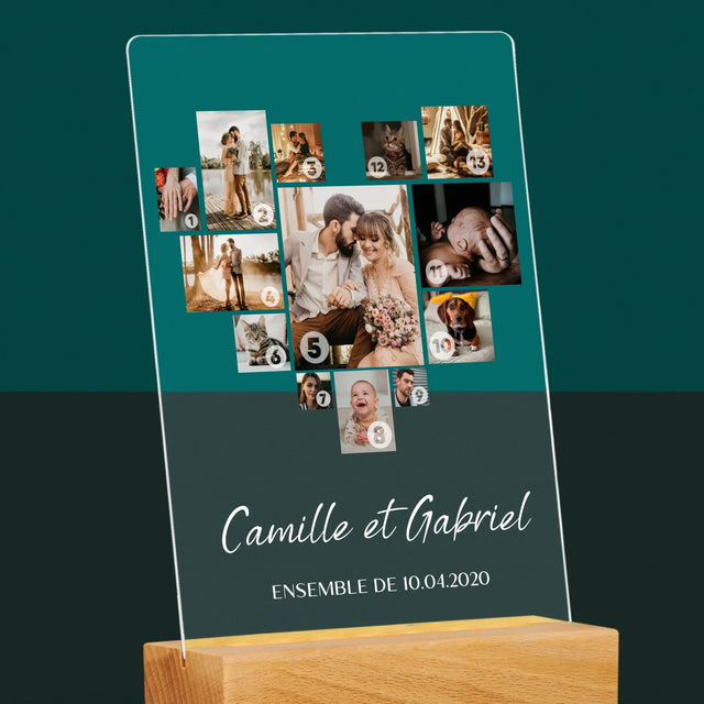 Collage Photo: Le Collage De Coeur Des Photos - Impression Sur Verre Acrylique