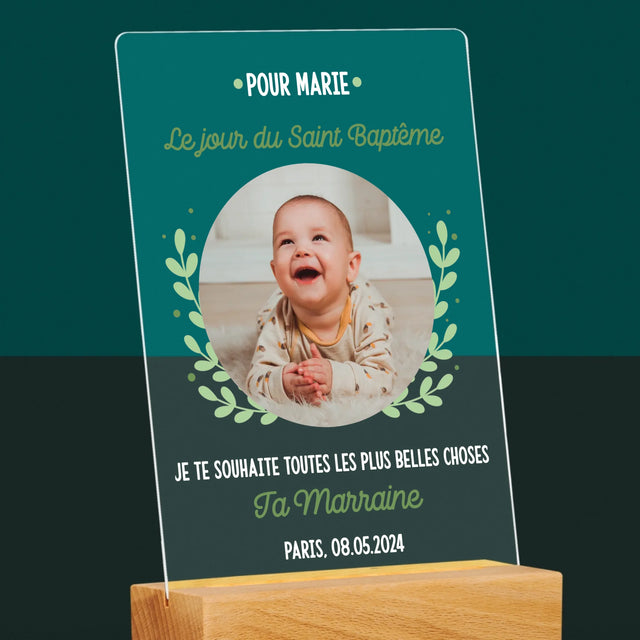 Photo Et Texte: Le Jour Du Saint Baptême - Impression Sur Verre Acrylique