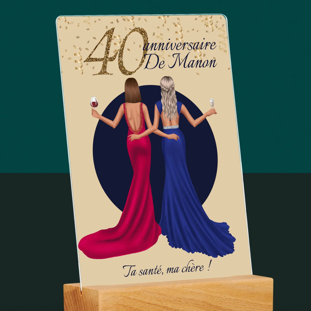 La Création Du Personnage: 40Ème Anniversaire D'Un Amie - Impression Sur Verre Acrylique