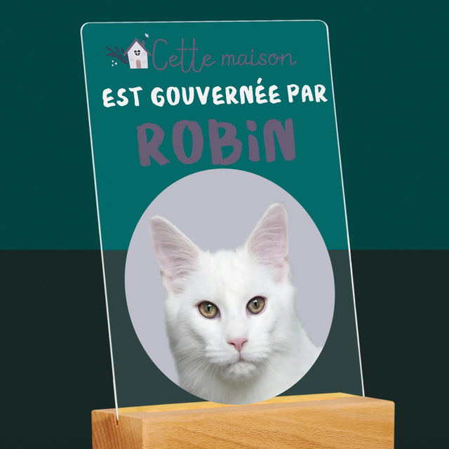 La Photo Et Un Texte: Cette Maison Est Gouvernée Par L'Animal - Impression Sur Verre Acrylique 
