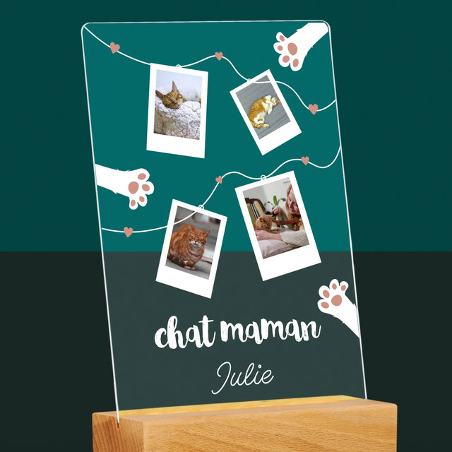 Le Collage Photo: Chat Maman Polaroïds - Impression Sur Verre Acrylique 