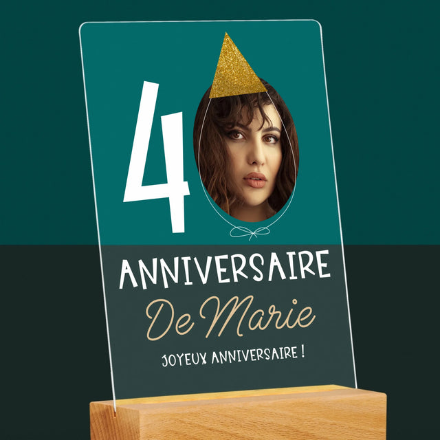 La Photo Et Un Texte: Chapeau Le 40E Anniversaire - Impression Sur Verre Acrylique 