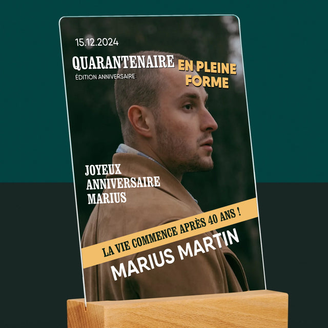 La Couverture De Magazine: Quarantenaire En Pleine Forme - Impression Sur Verre Acrylique 