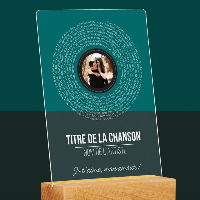 La Photo Et Un Texte: Paroles De Chansons Sur L'Album - Impression Sur Verre Acrylique 