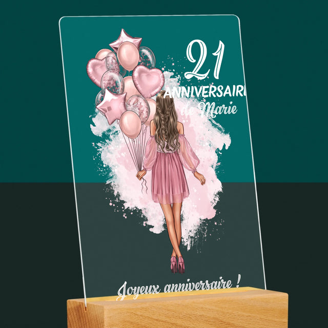 La Création Du Personnage: Anniveraire Ballons - Impression Sur Verre Acrylique 
