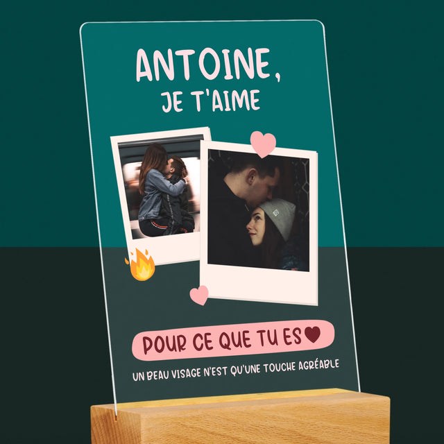 Le Collage Photo: Je T'Aime Pour Ce Que Tu Es - Impression Sur Verre Acrylique 