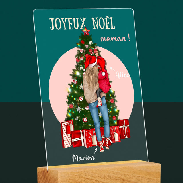 La Création Du Personnage: Joyeux Noël Maman - Impression Sur Verre Acrylique 
