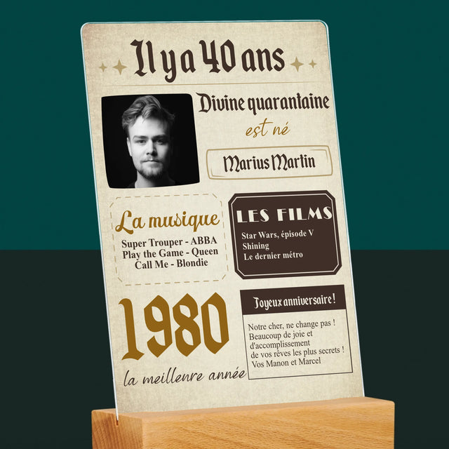 La Couverture De Magazine: Il Y A 40 Ans - Impression Sur Verre Acrylique 