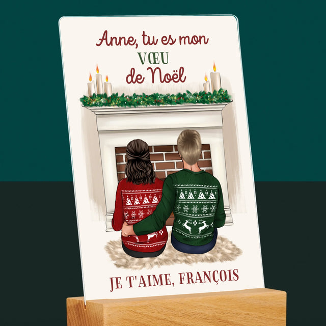 La Création Du Personnage: Couple De Noël - Impression Sur Verre Acrylique 