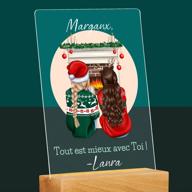 La Création Du Personnage: Les Meilleures Amies À Noël - Impression Sur Verre Acrylique 