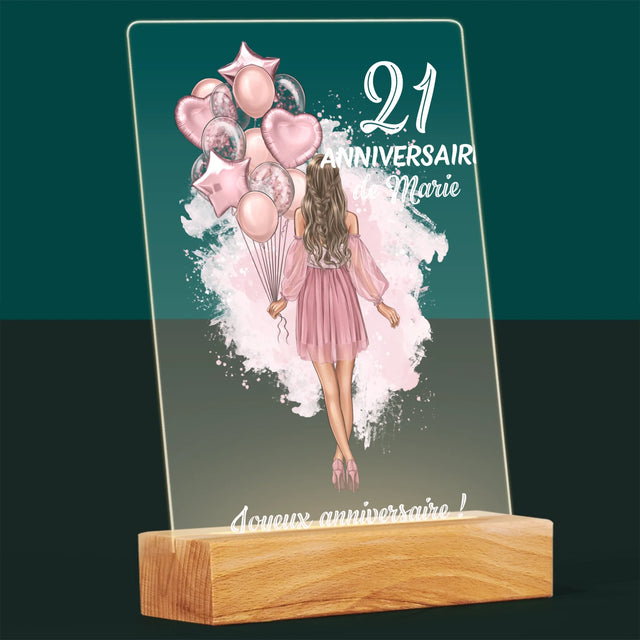 La Création Du Personnage: Anniveraire Ballons - Impression Sur Verre Acrylique 