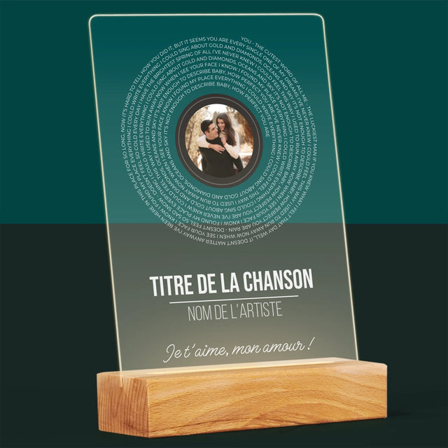 La Photo Et Un Texte: Paroles De Chansons Sur L'Album - Impression Sur Verre Acrylique 