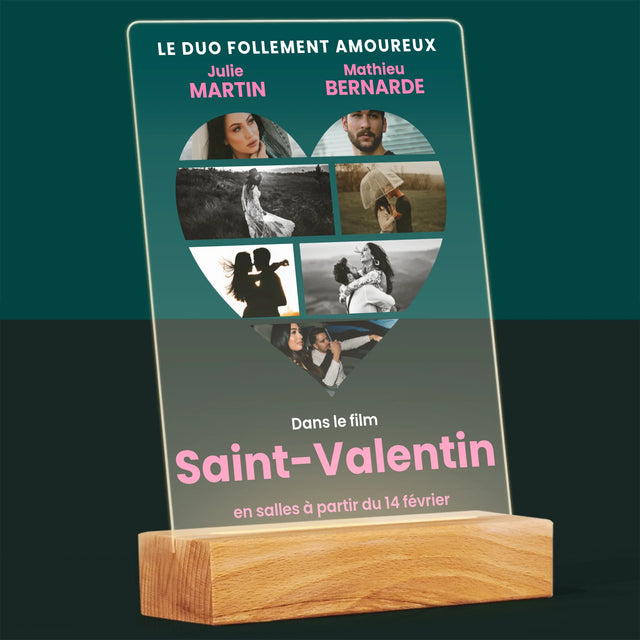 Le Collage Photo: Saint-Valentin Affiche Du Film  - Impression Sur Verre Acrylique 