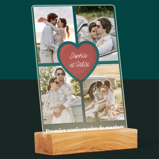 Forme Des Photos: Anniversaire De Mariage Coeur - Impression Sur Verre Acrylique