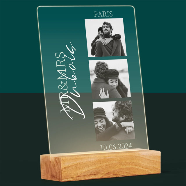 Collage Photo: Mr&Mrs Mariage - Impression Sur Verre Acrylique