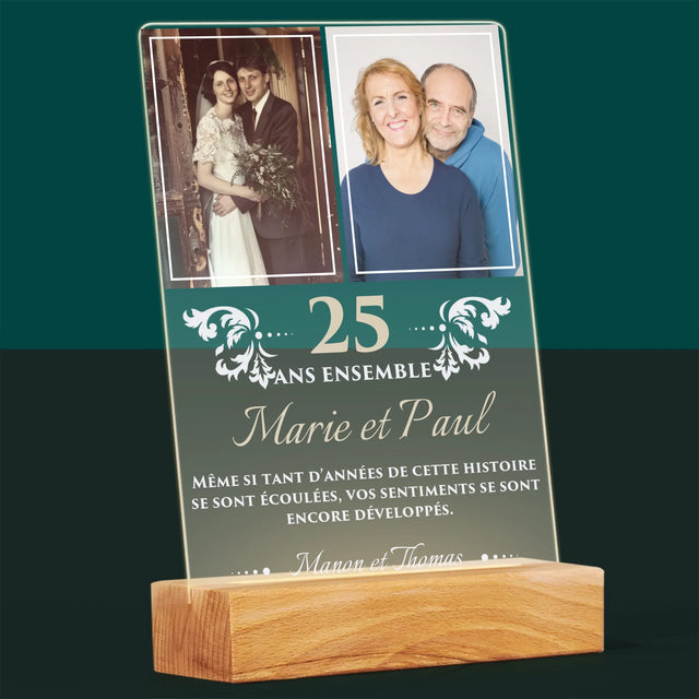 Collage Photo: 25 Ans Ensemble - Impression Sur Verre Acrylique