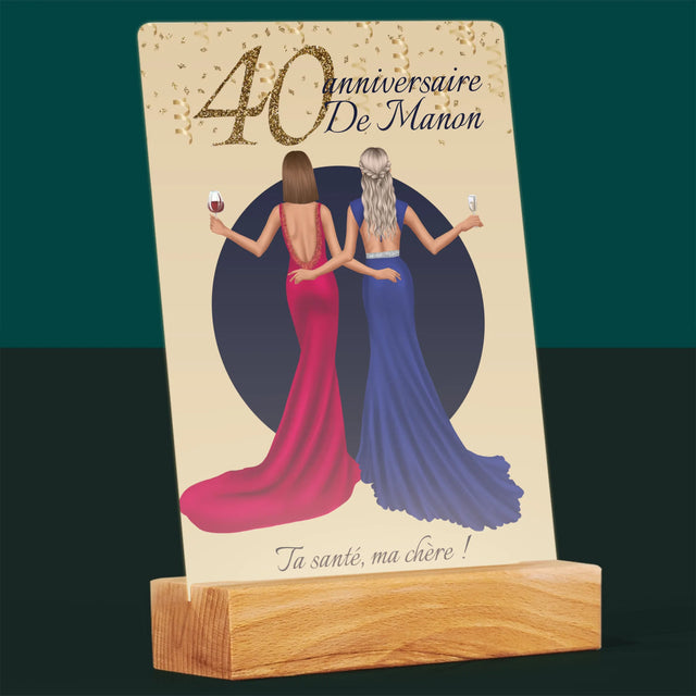 La Création Du Personnage: 40Ème Anniversaire D'Un Amie - Impression Sur Verre Acrylique