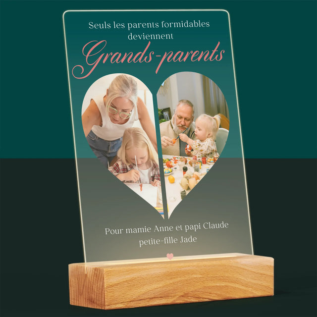 Le Collage Photo: Les Parents Formidables Deviennent Grands-Parents - Impression Sur Verre Acrylique 