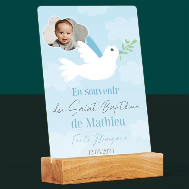Photo Et Texte: Souvenir De Baptême - Impression Sur Verre Acrylique