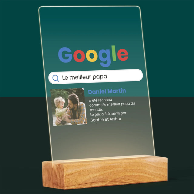 Photo Et Texte: Meilleur Père Résultat Google - Impression Sur Verre Acrylique