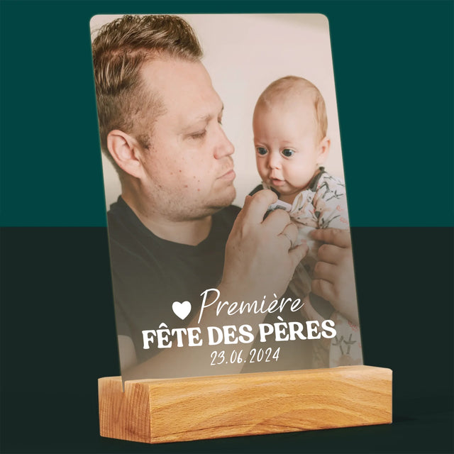 Photo Et Texte: Première Fête Des Pères - Impression Sur Verre Acrylique