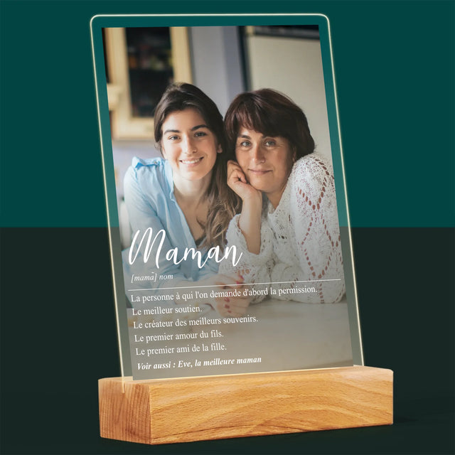 Photo Et Texte: Maman Définition - Impression Sur Verre Acrylique