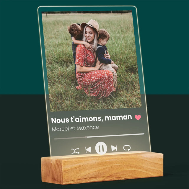 Photo Et Texte: Nous T'Aimons, Maman - Impression Sur Verre Acrylique 