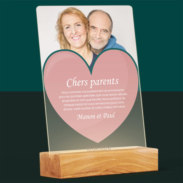 Photo Et Texte: Chers Parents - Impression Sur Verre Acrylique