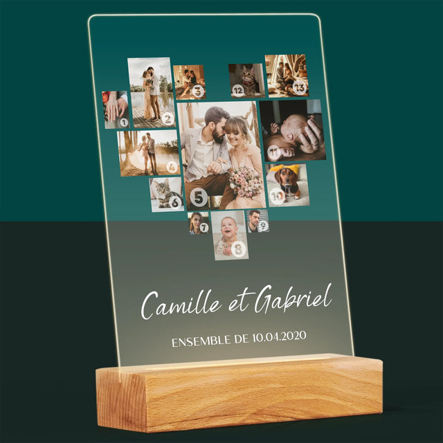 Collage Photo: Le Collage De Coeur Des Photos - Impression Sur Verre Acrylique