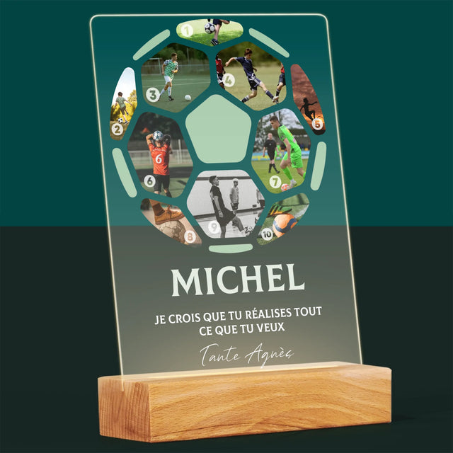 Collage Photo: Le Football, Collage - Impression Sur Verre Acrylique 