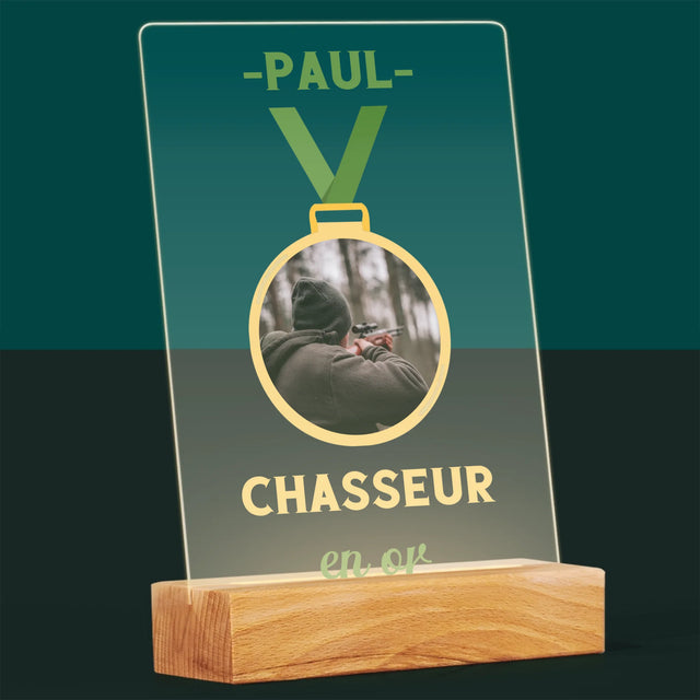 La Photo Et Un Texte: Chasseur En Or - Impression Sur Verre Acrylique 