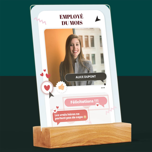 La Photo Et Un Texte: Employé Du Mois - Impression Sur Verre Acrylique