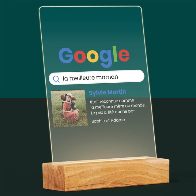 La Photo Et Un Texte: Meilleure Maman, Le Résultat Google - Impression Sur Verre Acrylique 