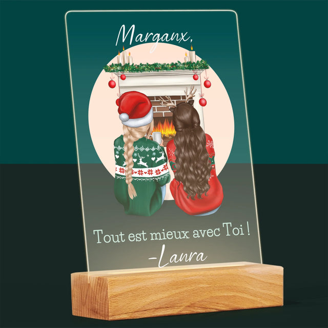La Création Du Personnage: Les Meilleures Amies À Noël - Impression Sur Verre Acrylique 
