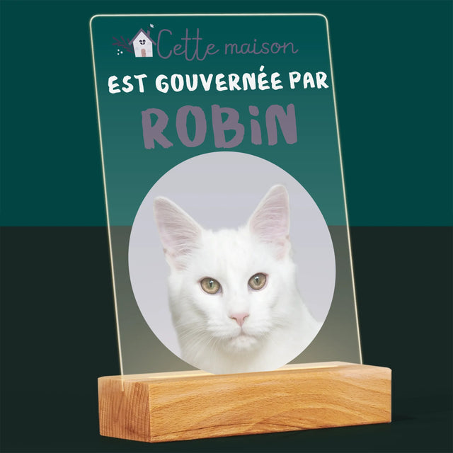 La Photo Et Un Texte: Cette Maison Est Gouvernée Par L'Animal - Impression Sur Verre Acrylique 