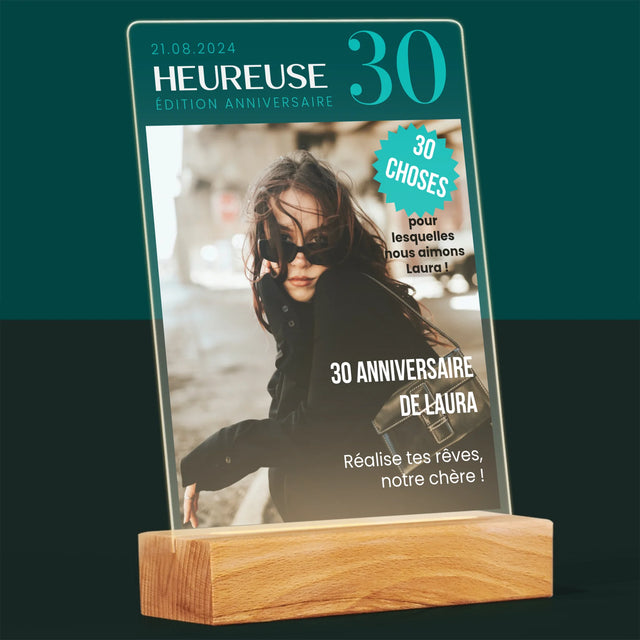 La Couverture De Magazine: Heureuse 30 - Impression Sur Verre Acrylique 