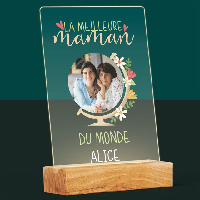 Photo Et Texte: La Meilleure Maman Du Monde - Impression Sur Verre Acrylique
