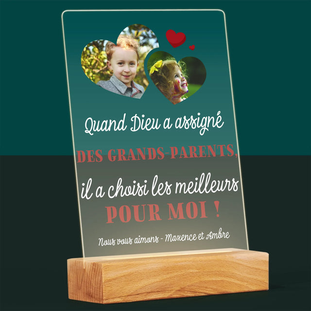 Le Collage Photo: Quand Dieu A Assigné Les Grands-Parents - Impression Sur Verre Acrylique 