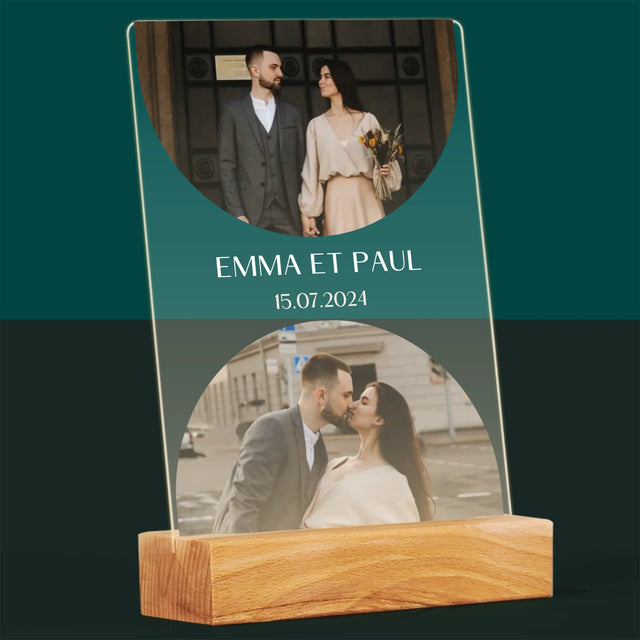 Collage Photo: La Date Du Mariage - Impression Sur Verre Acrylique